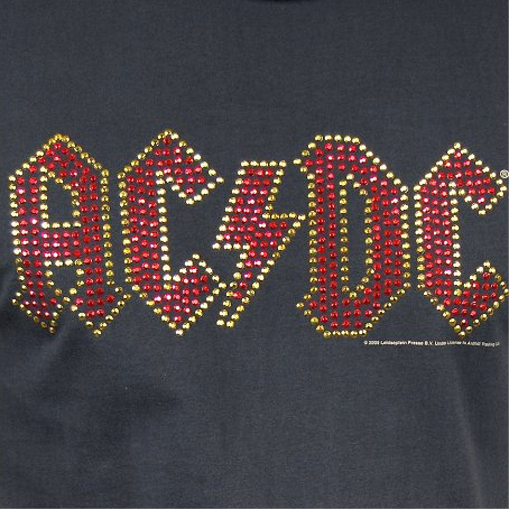 AC/DC エーシーディーシー (結成50周年 ) - Logo DIAMANTE / Amplified（ ブランド ） / Tシャツ / レディース